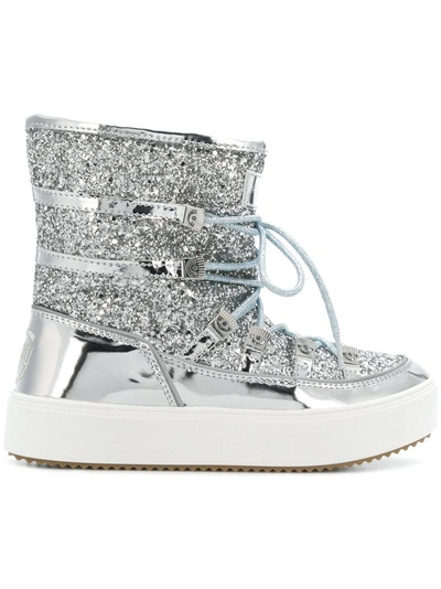 Shop Chiara Ferragni Glitter Snow Boots - Metallic