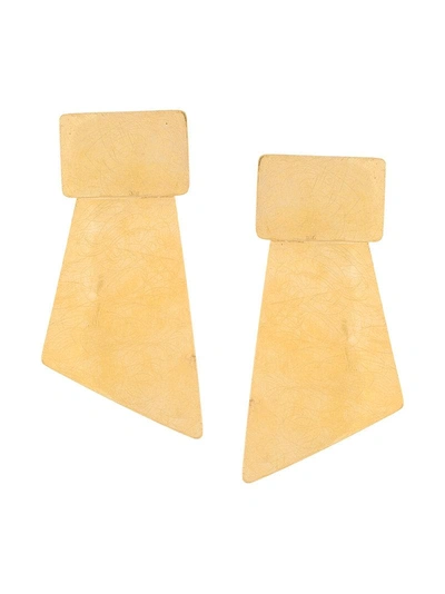 Shop Liya Long Geometric Shaped Earrings - Metallic