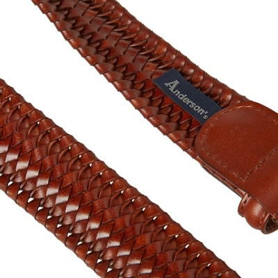 Shop Anderson's Stretch Woven Leather Belt In Brown