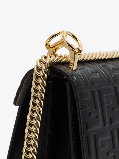 Shop Fendi Black Kan I Small Leather Shoulder Bag