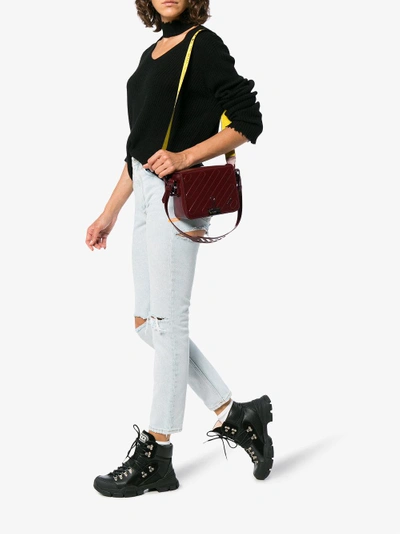 Shop Off-white Red Mini Padded Leather Shoulder Bag