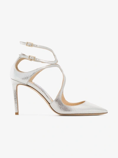 Shop Jimmy Choo Metallic Lancer 100 Pointed Toe Leather Pumps