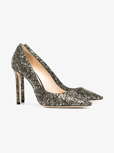 Shop Jimmy Choo Romy Glitter Pumps In Metallic