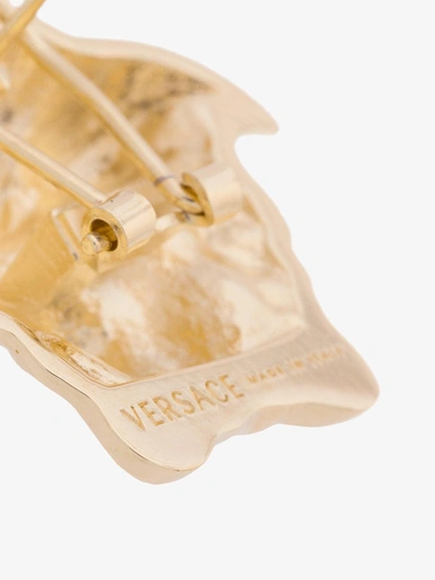 Shop Versace Gold Medusa Head Stud Earrings In Metallic