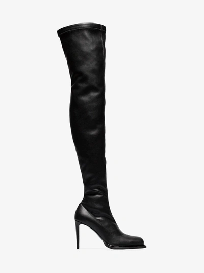 Shop Stella Mccartney Black 105 Faux Leather Otk Sock Boots