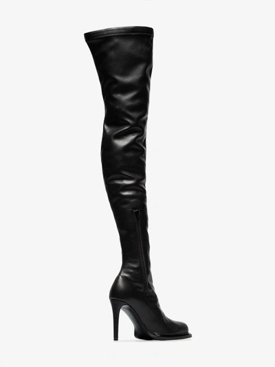 Shop Stella Mccartney Black 105 Faux Leather Otk Sock Boots