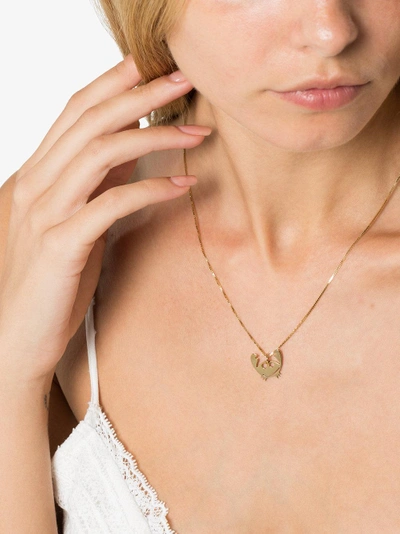 Shop Malaika Raiss Gold Plated Crab Pendant Necklace In Metallic