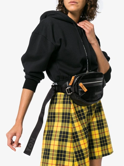 Shop Heron Preston Black Ponyskin Leather Belt Bag