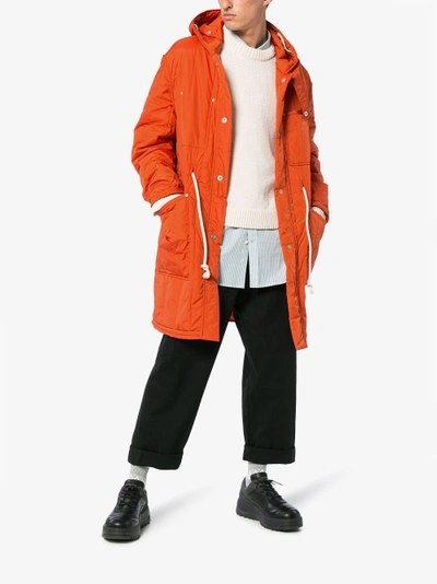 Shop Maison Margiela Orange Nylon Parka In Yellow/orange