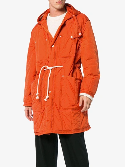 Shop Maison Margiela Orange Nylon Parka In Yellow/orange