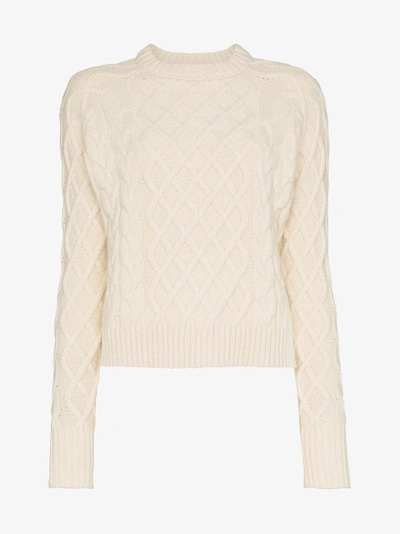 Shop Rejina Pyo Wool Yak-cashmere Blend Cable Knit Sweater In White