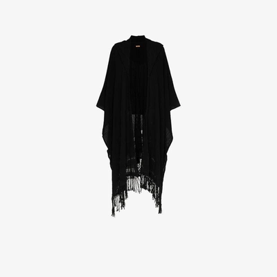 Shop Caravana Pawahtun Fringed Coat In Black