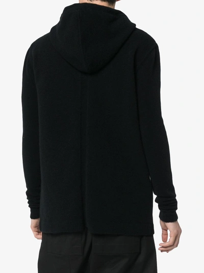 Shop Rick Owens Black Felted Yak Hoody