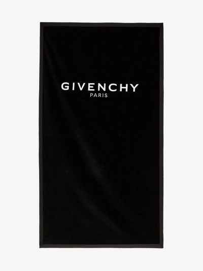 Shop Givenchy Black Logo Towel