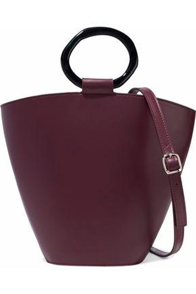 Shop Staud Woman Seberg Leather Shoulder Bag Merlot