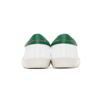 Shop Golden Goose White And Green Superstar Sneaker In White-emera