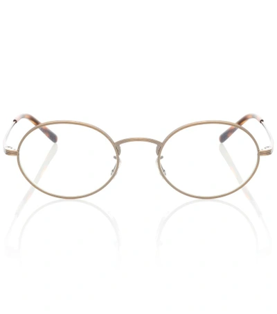 Shop Oliver Peoples X The Row Empire Suite Glasses In Gold