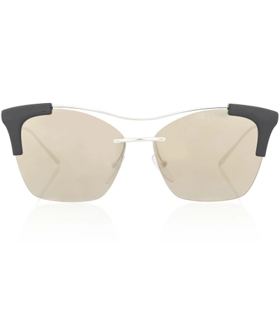 Shop Prada Cat-eye Sunglasses In Metallic