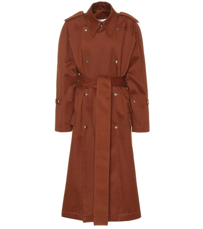 Shop Acne Studios Classic Cotton Trench Coat In Brown