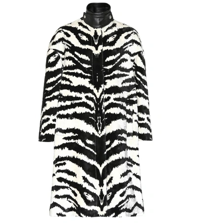 Shop Alexander Mcqueen Tiger Jacquard Coat In Black