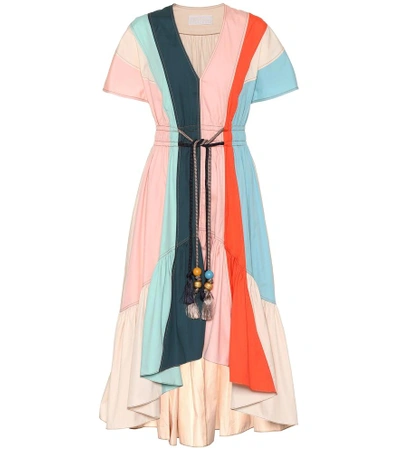 Shop Peter Pilotto Striped Cotton Dress In Multicoloured