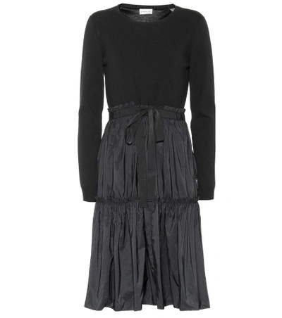 Shop Moncler Technical Midi Dress In Black