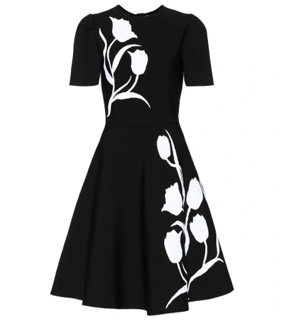 Shop Carolina Herrera Knitted Intarsia Dress In Black