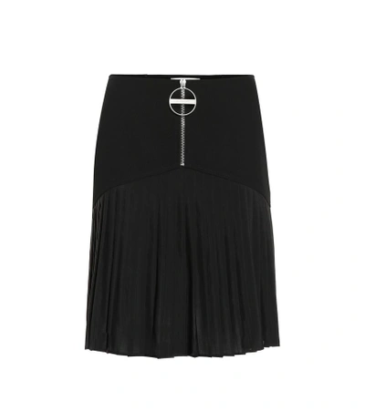 Shop Givenchy Pleated Wool Skirt In Black