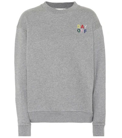 Shop Etre Cecile Embroidered Cotton Sweatshirt In Grey