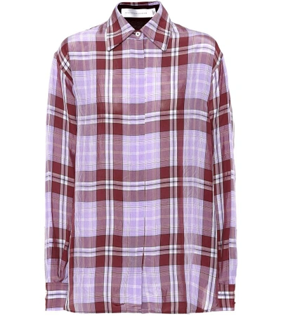 Shop Victoria Beckham Plaid Shirt In Purple