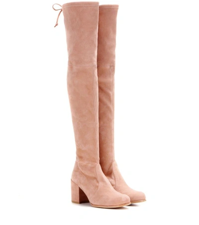 Shop Stuart Weitzman Exclusive To Mytheresa.com - Tieland Suede Over-the-knee Boots In Neutrals