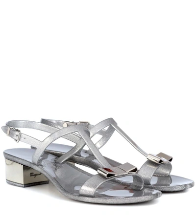 Shop Ferragamo Favilia Slingback Sandals In Silver