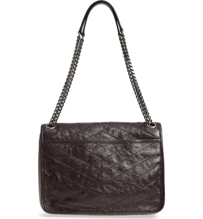 Shop Saint Laurent Medium Niki Leather Shoulder Bag In Tulip