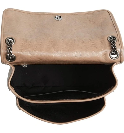 Shop Saint Laurent Medium Niki Leather Shoulder Bag - Beige In Light Taupe