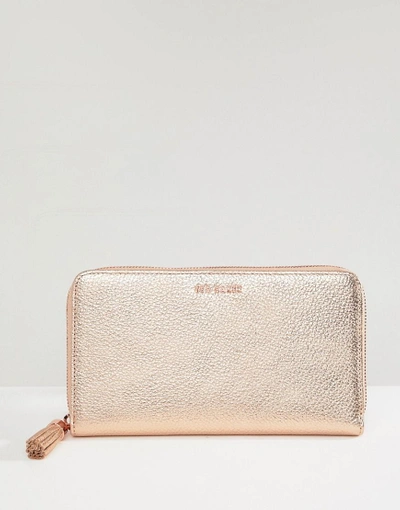 Shop Ted Baker Leather Zip Purse With Tassle - Gold