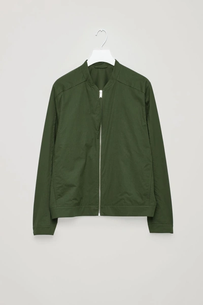 Shop Cos Seam-detailed Bomber Jacket In Green