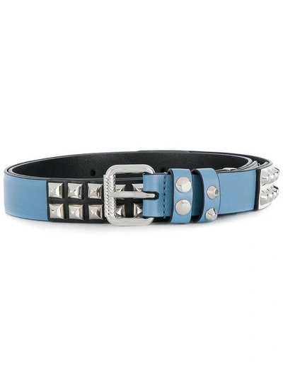 Shop Prada Slim Studded Belt - Blue