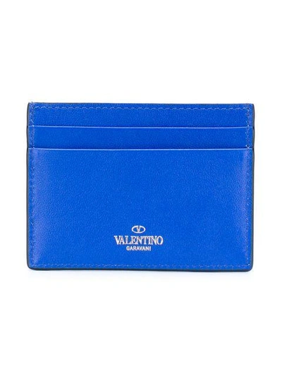 Shop Valentino Garavani Rockstud Cardholder - Blue