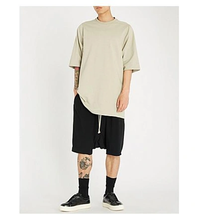 Shop Rick Owens Rick's Pods Relaxed-fit Dropped-crotch Woven Shorts In Black