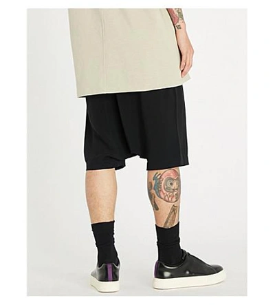 Shop Rick Owens Rick's Pods Relaxed-fit Dropped-crotch Woven Shorts In Black