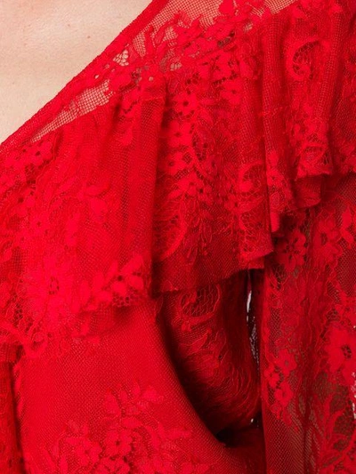 Shop Three Floor Lace Pattern Blouse In Red