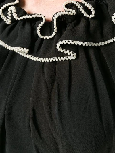 Shop Three Floor Flared Ruffled Dress In Black