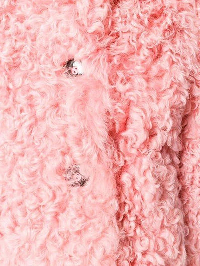 Shop Miu Miu Midi Shearling Coat In Pink