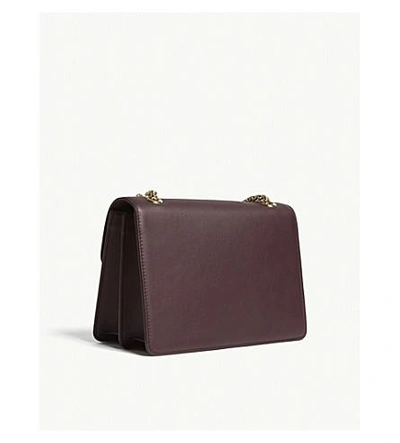 Shop Strathberry East/west Leather Cross-body Bag In Burgundy