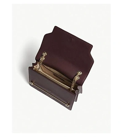 Shop Strathberry East/west Leather Cross-body Bag In Burgundy