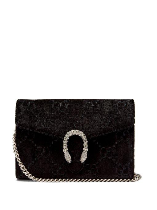 dionysus gg velvet mini chain wallet