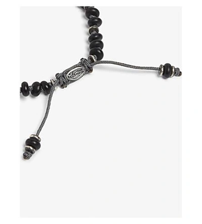 Shop M Cohen Templar Sterling Silver And Onyx Bracelet In Frosted Onyx