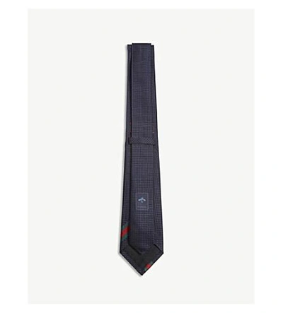 Shop Gucci Bee And Web Silk Tie In Blue