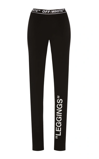 Shop Off-white Stretch Leggings In Black