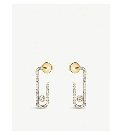 Shop Messika Gigi Hadid Move Addiction 18-carat-gold Diamond Earrings In Yellow